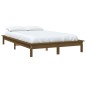 Estrutura de cama 140x190 cm pinho maciço castanho mel