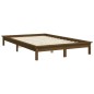 Estrutura de cama 140x190 cm pinho maciço castanho mel