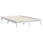 Estrutura de cama de casal 135x190 cm pinho maciço branco