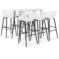 7 pcs conjunto de bar branco