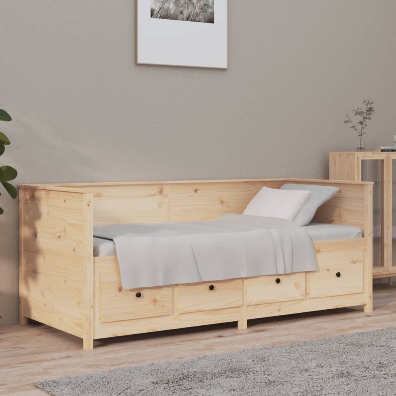 Sofá-cama 75x190 cm madeira de pinho maciça-Camas e estruturas de camas-Home Retail