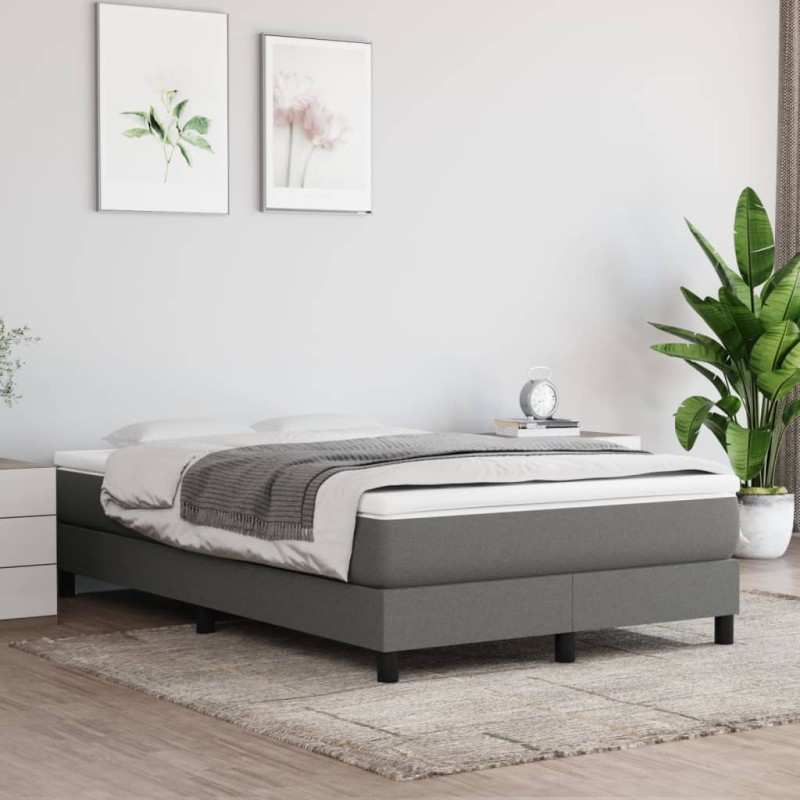 Estrutura de cama 120x200 cm tecido cinzento-escuro-Camas e estruturas de camas-Home Retail