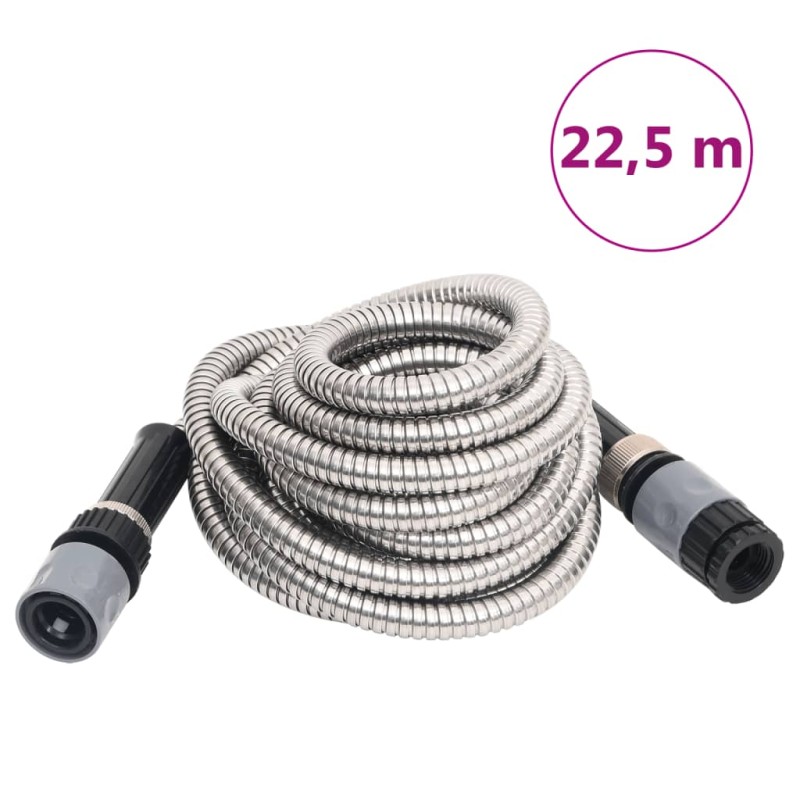 Mangueira jardim c/ bico pulverização 22,5 m aço inox. prateado-Mangueiras de jardim-Home Retail