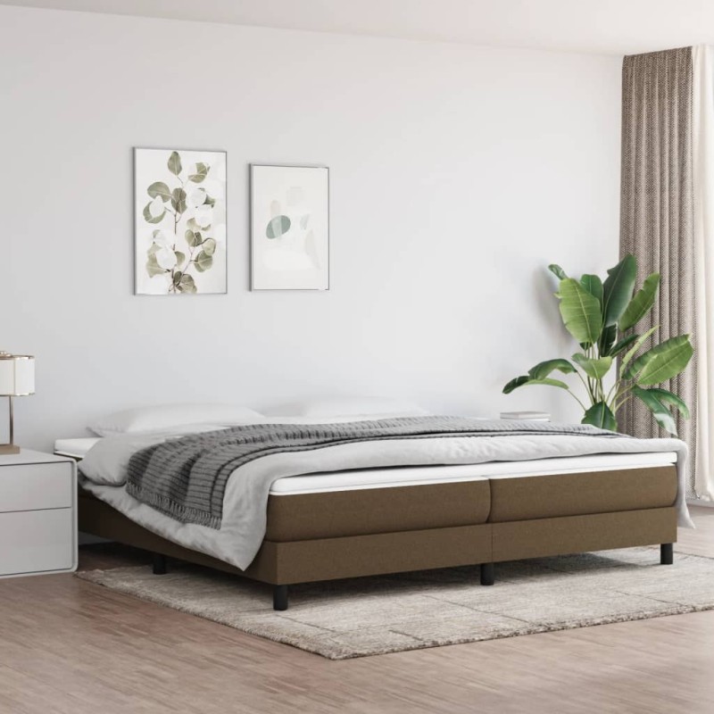 Estrutura de cama tecido castanho-escuro 200x200 cm-Camas e estruturas de camas-Home Retail