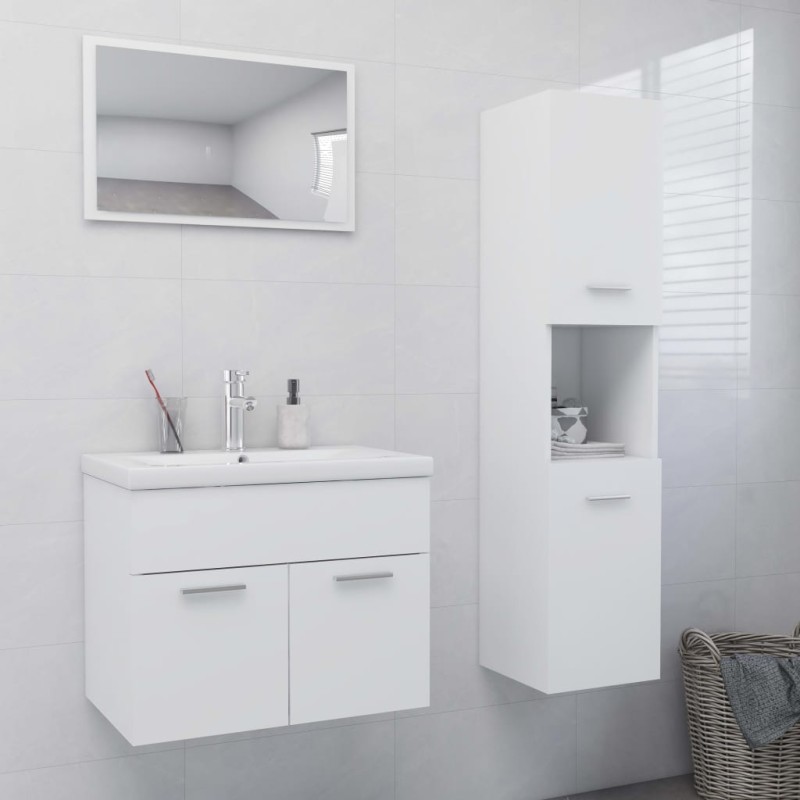 Conjunto de móveis de casa de banho derivados madeira branco-Conjuntos de móveis para casa de banho-Home Retail