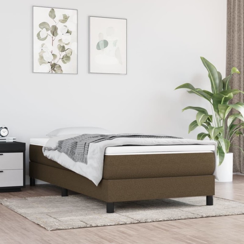 Estrutura de cama com molas 80x200 cm tecido castanho-escuro-Camas e estruturas de camas-Home Retail