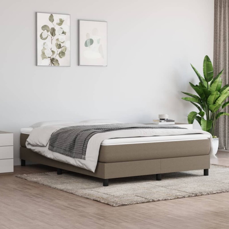 Estrutura de cama com molas 140x200 cm tecido cinza-acastanhado-Camas e estruturas de camas-Home Retail