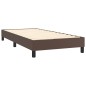 Estrutura de cama 90x200 cm couro artificial castanho