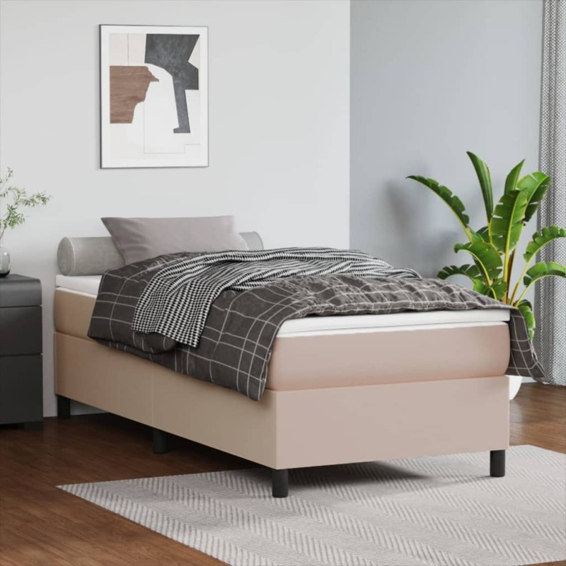 Estrutura de cama 80x200 cm couro artificial cor cappuccino-Camas e estruturas de camas-Home Retail