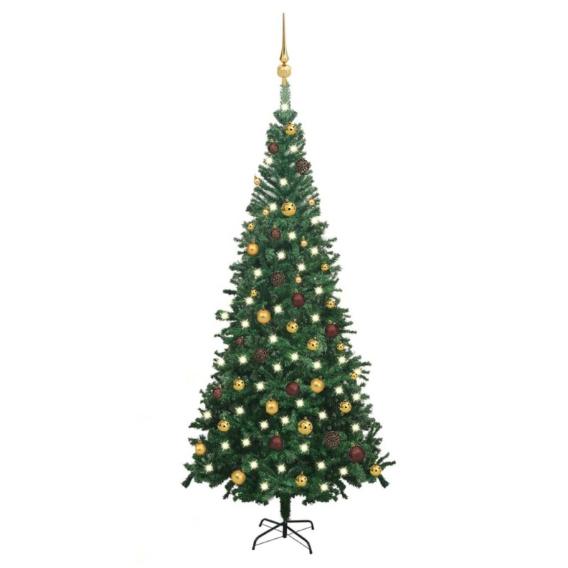 Árvore Natal artificial pré-iluminada c/ bolas verde-Árvores de Natal-Home Retail