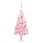 Árvore Natal artificial pré-iluminada c/ bolas PVC rosa