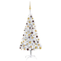 Árvore Natal artificial pré-iluminada c/bola 150cm PET prateado