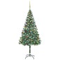 Árvore Natal artificial pré-iluminada c/ bolas e pinhas 180 cm