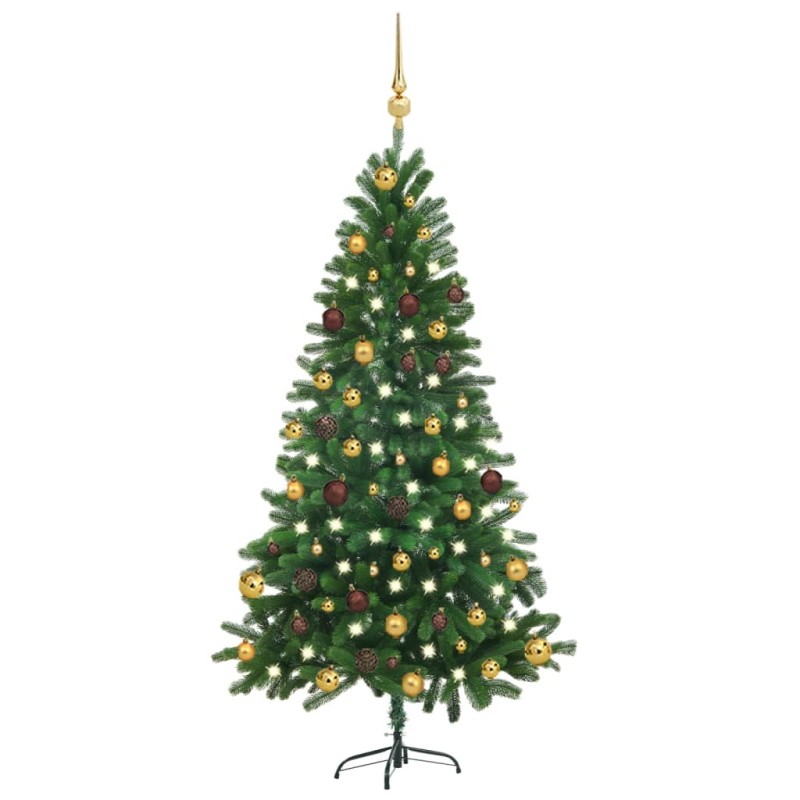 Árvore Natal artificial pré-iluminada c/ bolas 150 cm verde-Árvores de Natal-Home Retail