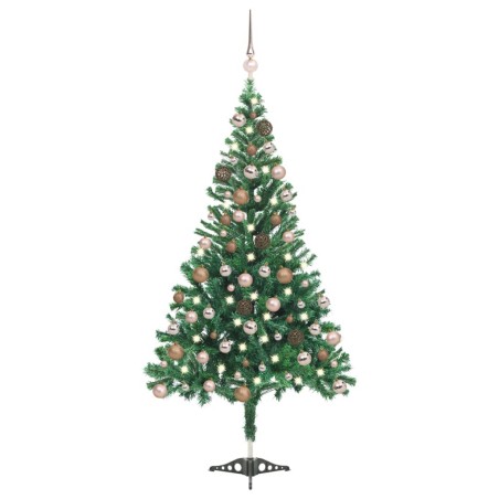 Árvore de Natal artificial pré-iluminada + bolas 564 ramos