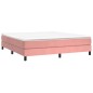 Estrutura de cama 180x200 cm veludo rosa