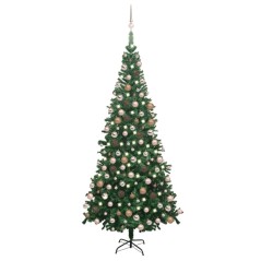 Árvore Natal artificial pré-iluminada c/ bolas verde