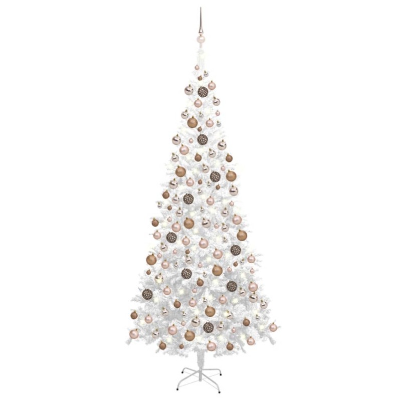 Árvore Natal artificial pré-iluminada c/ bolas branco-Árvores de Natal-Home Retail