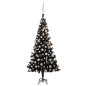 Árvore Natal artificial pré-iluminada c/ bolas PVC preto