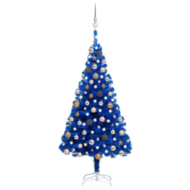 Árvore Natal artificial pré-iluminada c/ bolas 150cm PVC azul-Árvores de Natal-Home Retail