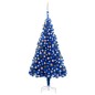 Árvore Natal artificial pré-iluminada c/ bolas 210cm PVC azul