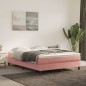 Estrutura de cama 140x200 cm veludo rosa