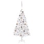 Árvore Natal artificial pré-iluminada c/ bolas 120cm PVC branco