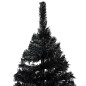 Árvore Natal artificial pré-iluminada c/ bolas 240cm PVC preto