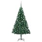 Árvore Natal artificial pré-iluminada c/ bolas 180 cm PVC verde