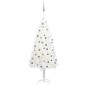 Árvore Natal artificial pré-iluminada c/ bolas 180 cm branco