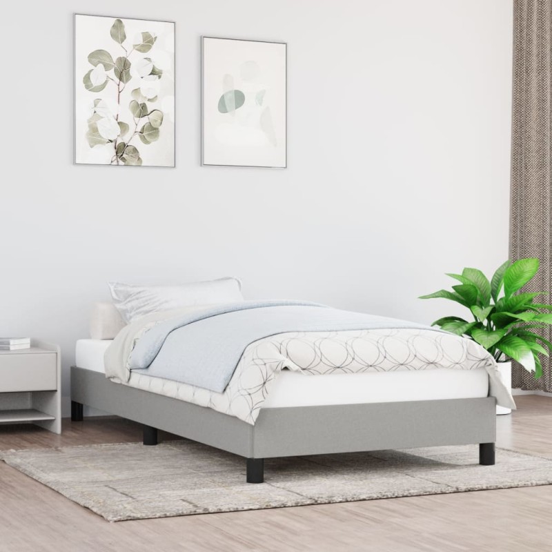 Estrutura de cama 90x200 cm tecido cinza-claro-Camas e estruturas de camas-Home Retail