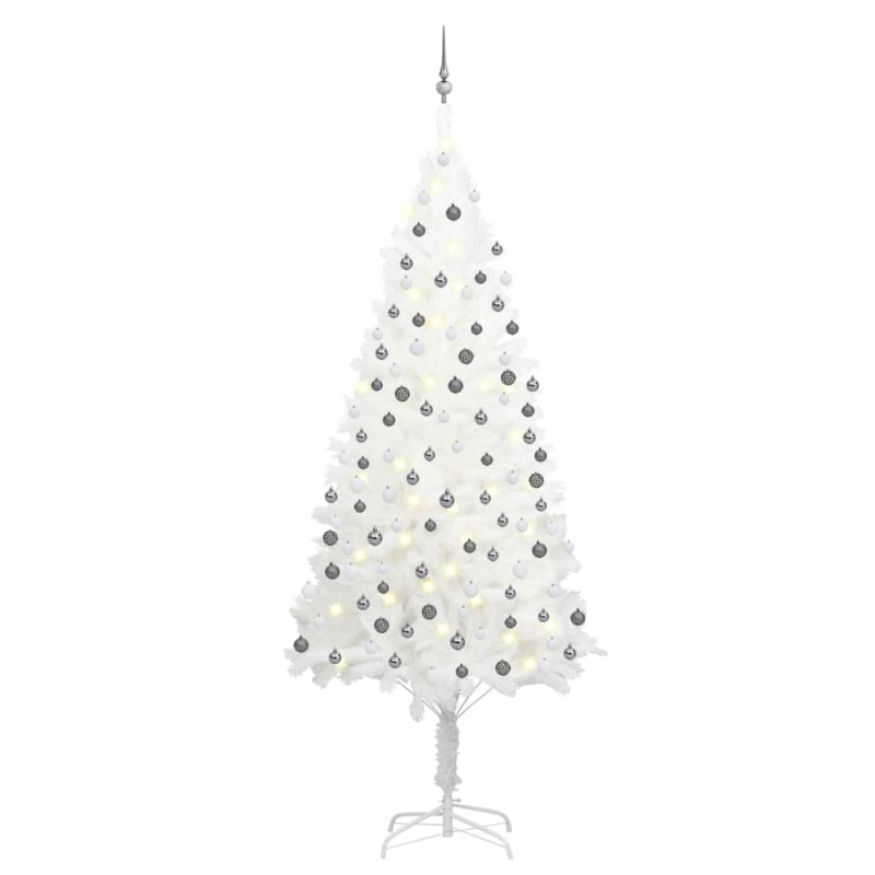 Árvore Natal artificial pré-iluminada c/ bolas branco-Árvores de Natal-Home Retail