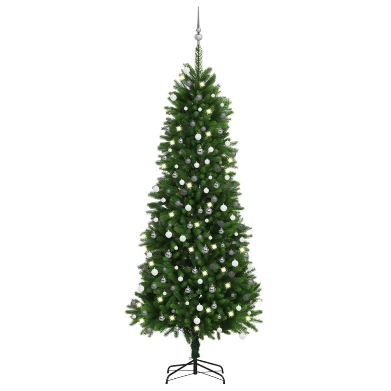 Árvore Natal artificial pré-iluminada c/ bolas 240 cm verde-Árvores de Natal-Home Retail