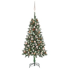 Árvore Natal artificial pré-iluminada c/ bolas e pinhas 150 cm