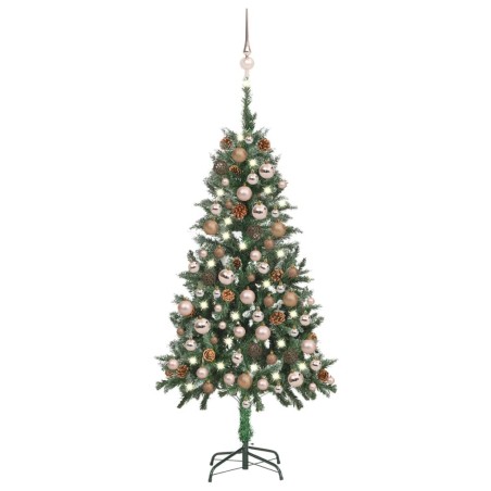 Árvore Natal artificial pré-iluminada c/ bolas e pinhas 150 cm