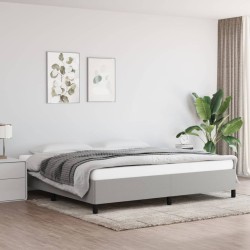 Estrutura de cama 200x200 cm tecido cinzento-claro