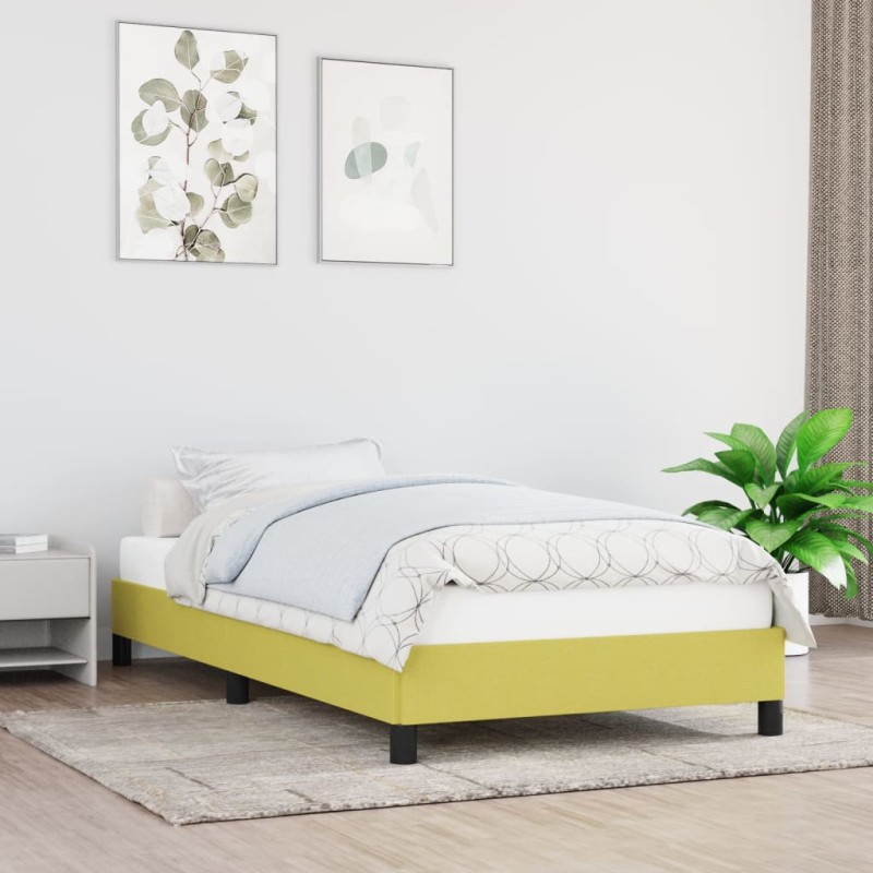 Estrutura de cama 90x200 cm tecido verde-Camas e estruturas de camas-Home Retail