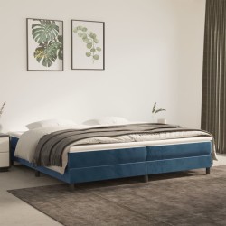 Estrutura de cama 200x200 cm veludo azul-escuro