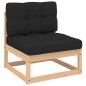 3 pcs conjunto lounge de jardim c/ almofadões pinho maciço