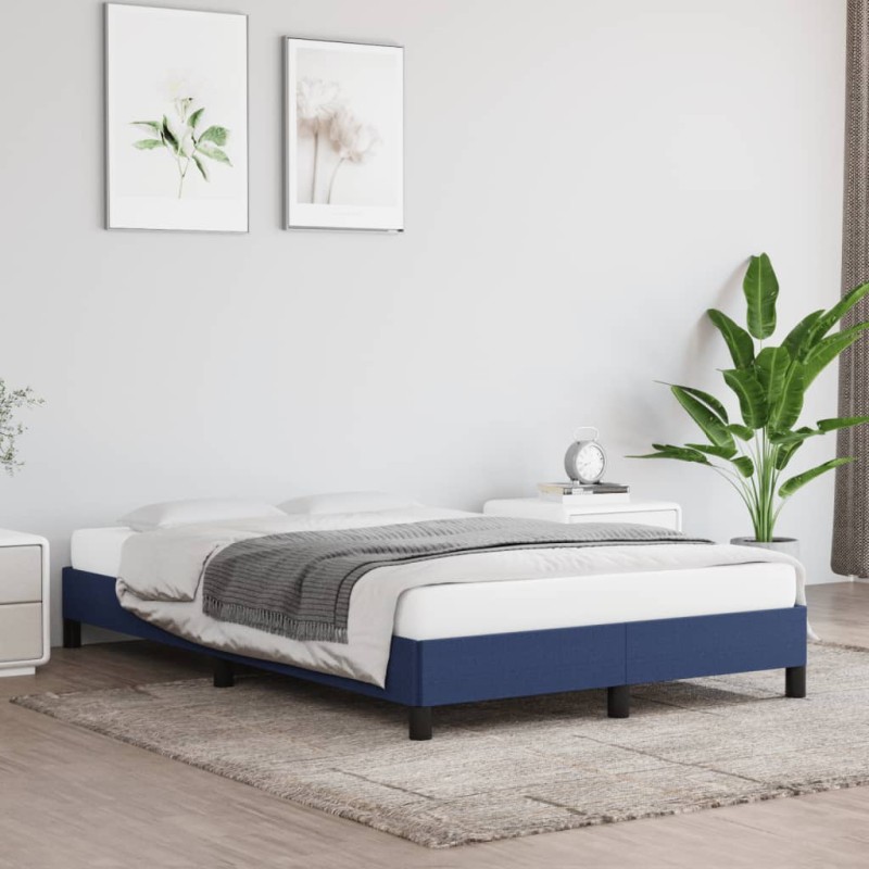 Estrutura de cama 120x200 cm tecido azul-Camas e estruturas de camas-Home Retail