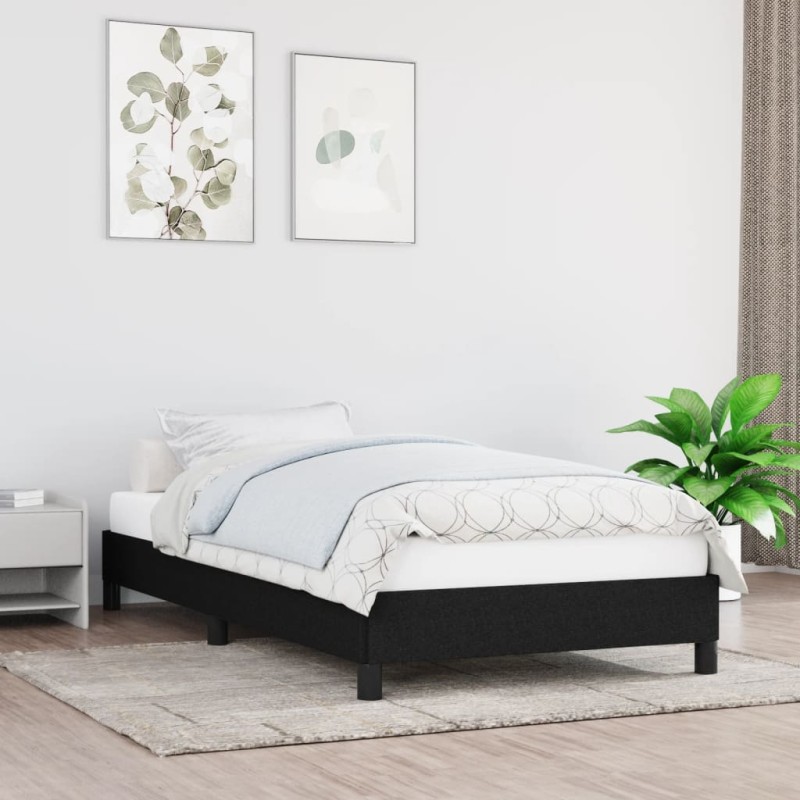 Estrutura de cama em tecido 80x200 cm preto-Camas e estruturas de camas-Home Retail