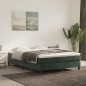 Estrutura de cama 140x200 cm veludo verde-escuro