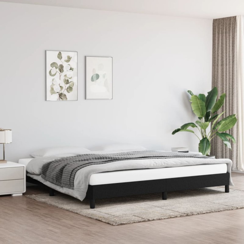 Estrutura de cama tecido preto 200x200 cm-Camas e estruturas de camas-Home Retail