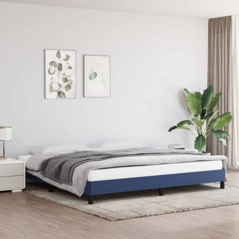 Estrutura de cama tecido azul 200x200 cm-Camas e estruturas de camas-Home Retail