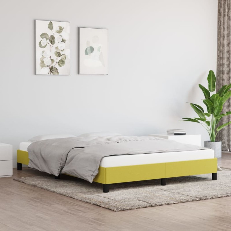 Estrutura de cama 140x190 cm tecido verde-Camas e estruturas de camas-Home Retail