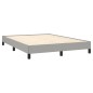 Estrutura de cama 140x190 cm tecido cinza-claro