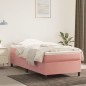 Estrutura de cama 100x200 cm veludo rosa