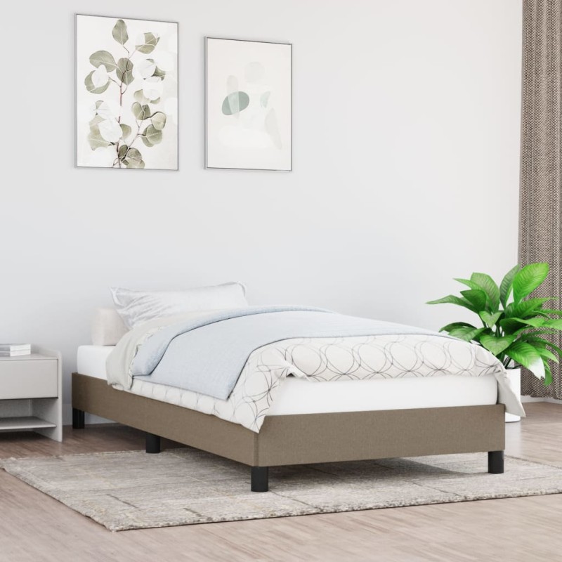 Estrutura de cama em tecido 80x200 cm cinzento-acastanhado-Camas e estruturas de camas-Home Retail