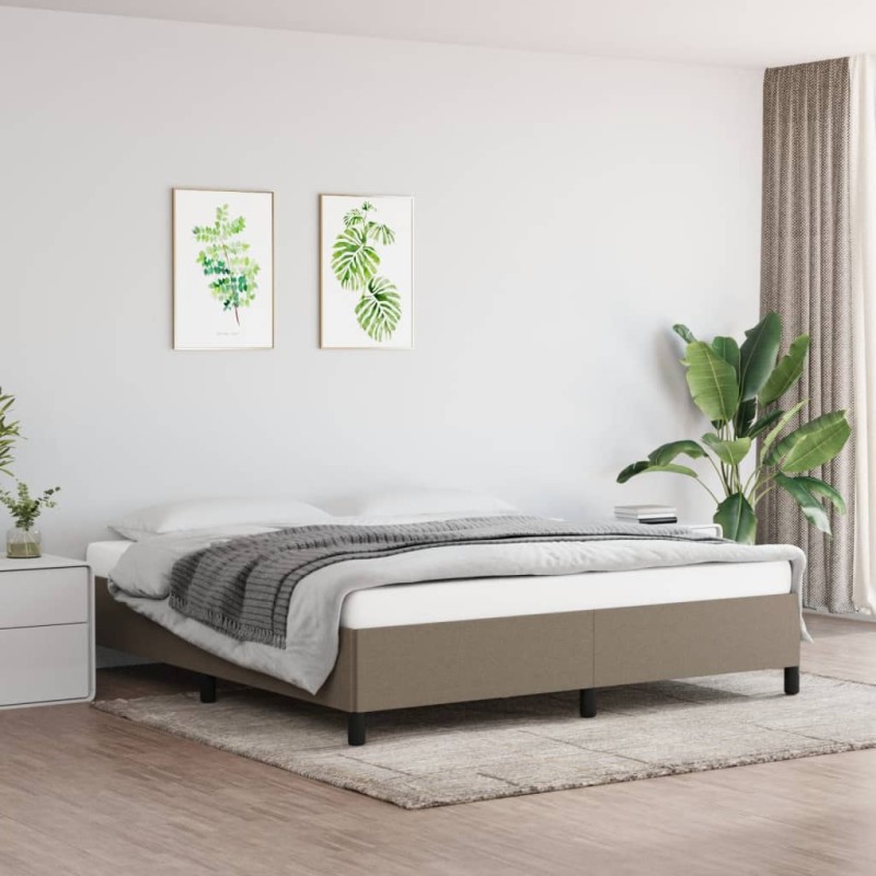 Estrutura de cama 160x200 cm tecido cinza-acastanhado-Camas e estruturas de camas-Home Retail