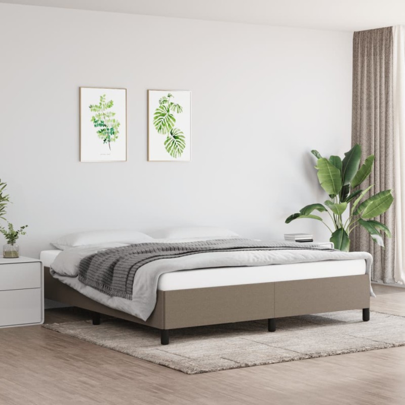 Estrutura de cama 180x200 cm tecido cinza-acastanhado-Camas e estruturas de camas-Home Retail